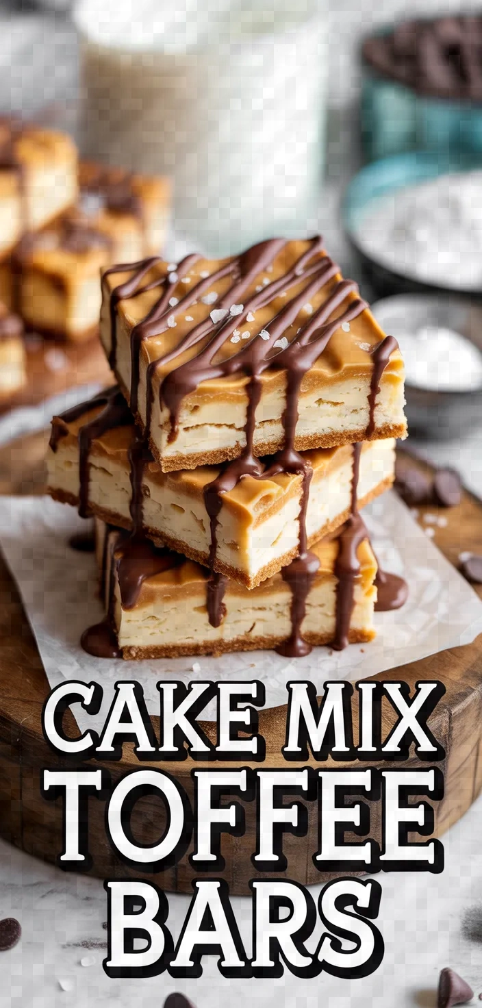 A photo of Cake Mix Toffee Bars Recipe