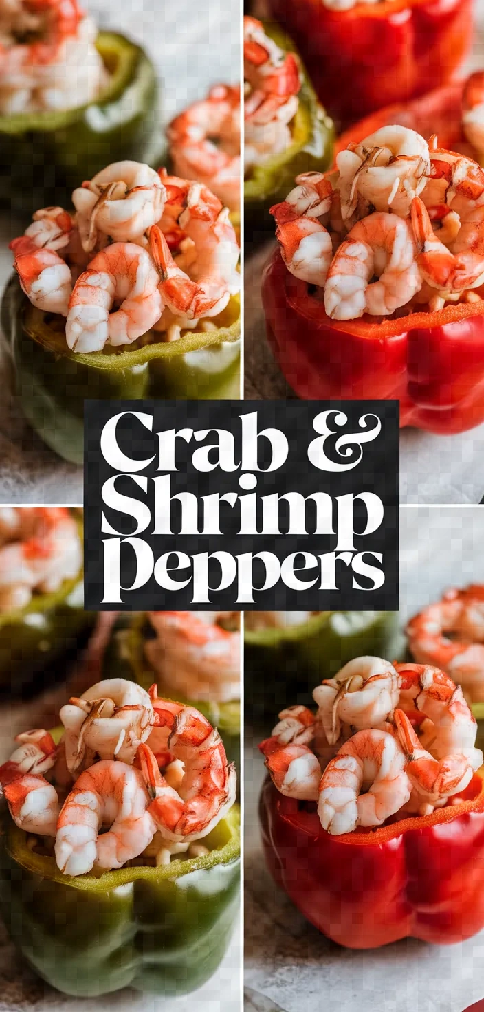 A photo of Crab And Shrimp Stuffed Bell Peppers Recipe