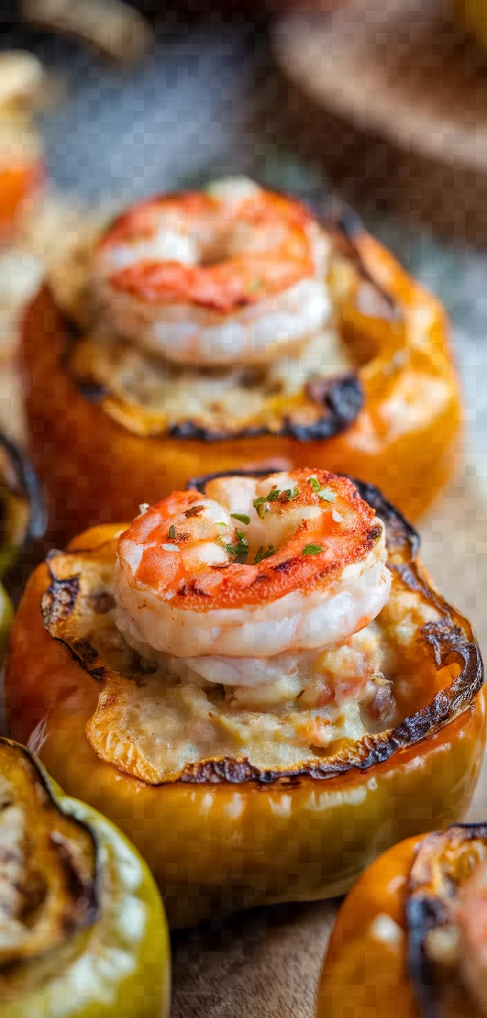 Crab And Shrimp Stuffed Bell Peppers Recipe