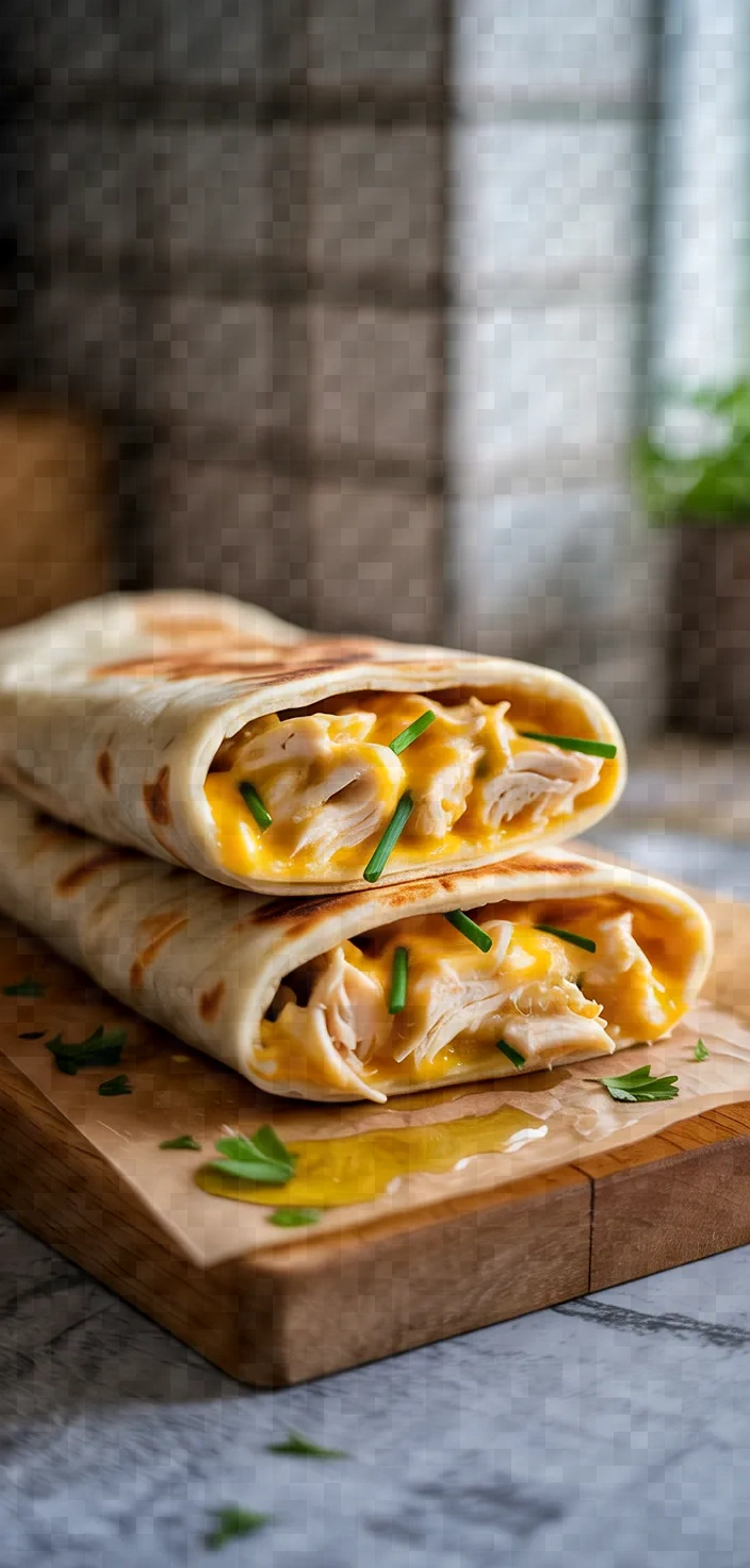 Cheesy Garlic Chicken Wraps Recipe