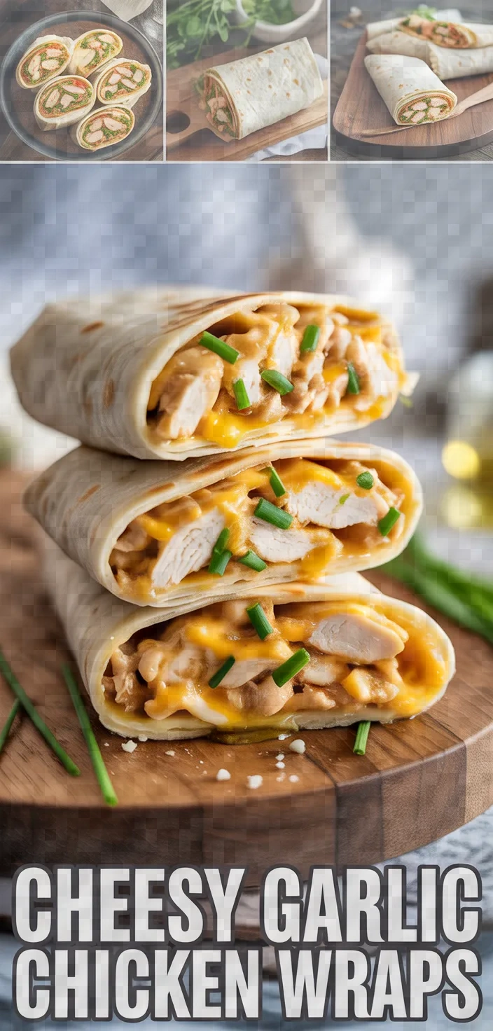 A photo of Cheesy Garlic Chicken Wraps Recipe