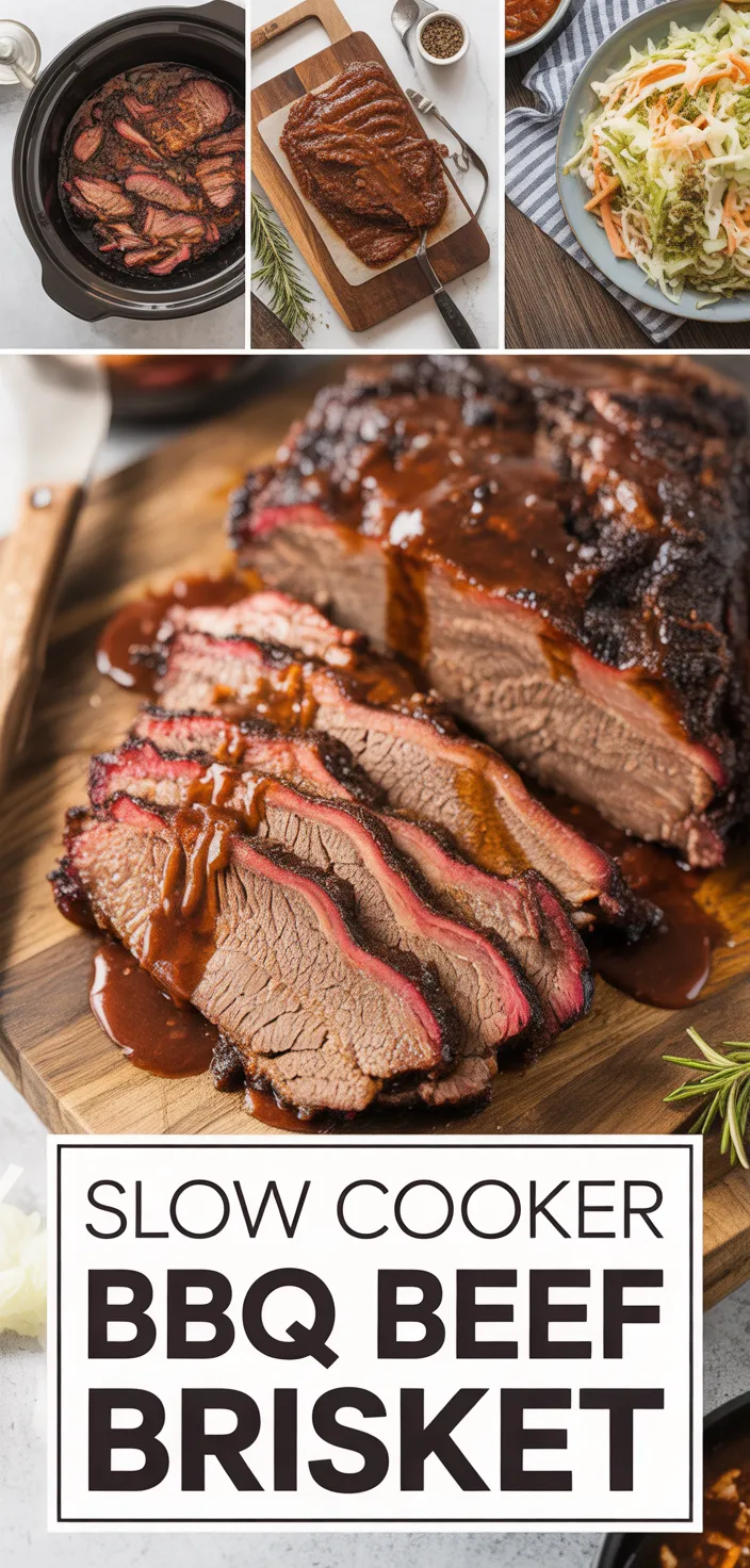 A photo of Slow Cooker BBQ Beef Brisket Recipe