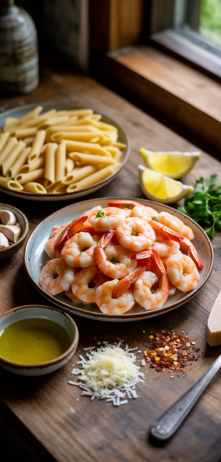 Ingredients photo for Shrimp Scampi Pasta Bake Recipe