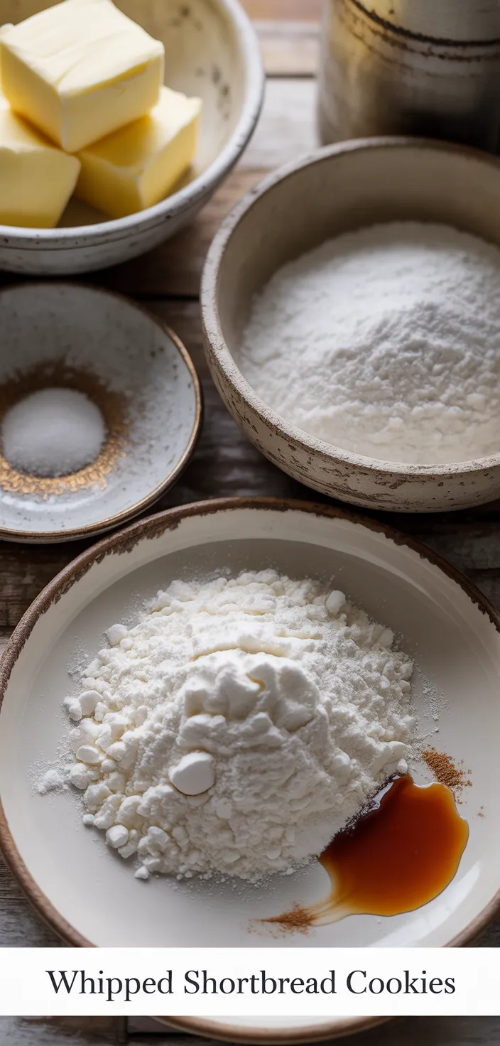 Ingredients photo for Whipped Shortbread Cookies Recipe