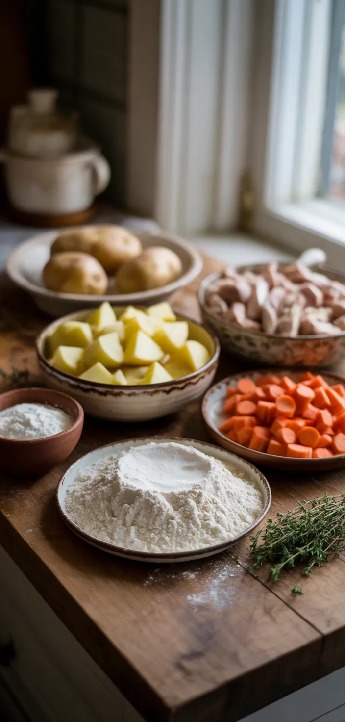 Ingredients photo for Double Crust Chicken Pot Pie Recipe