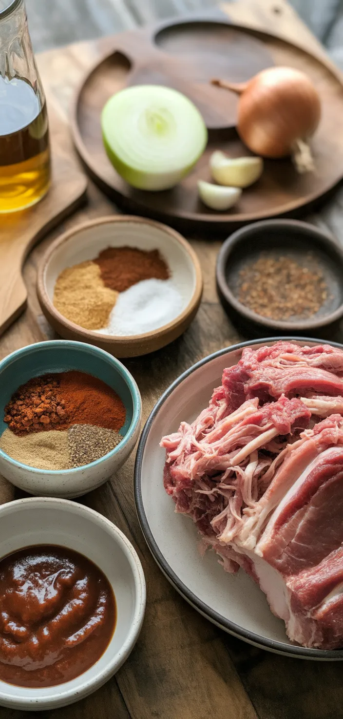 Ingredients photo for Slow Cooker Texas Pulled Pork Recipe