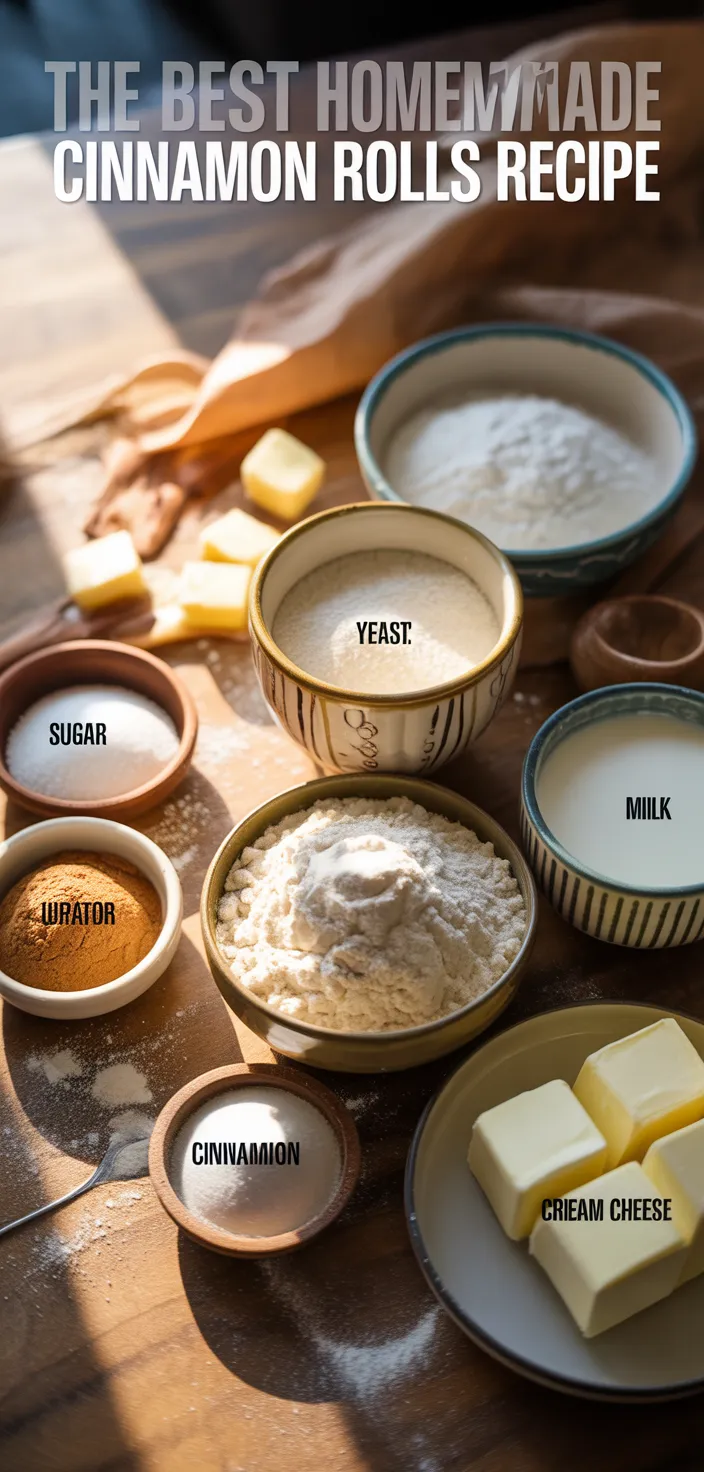 Ingredients photo for The Best Homemade Cinnamon Rolls Recipe