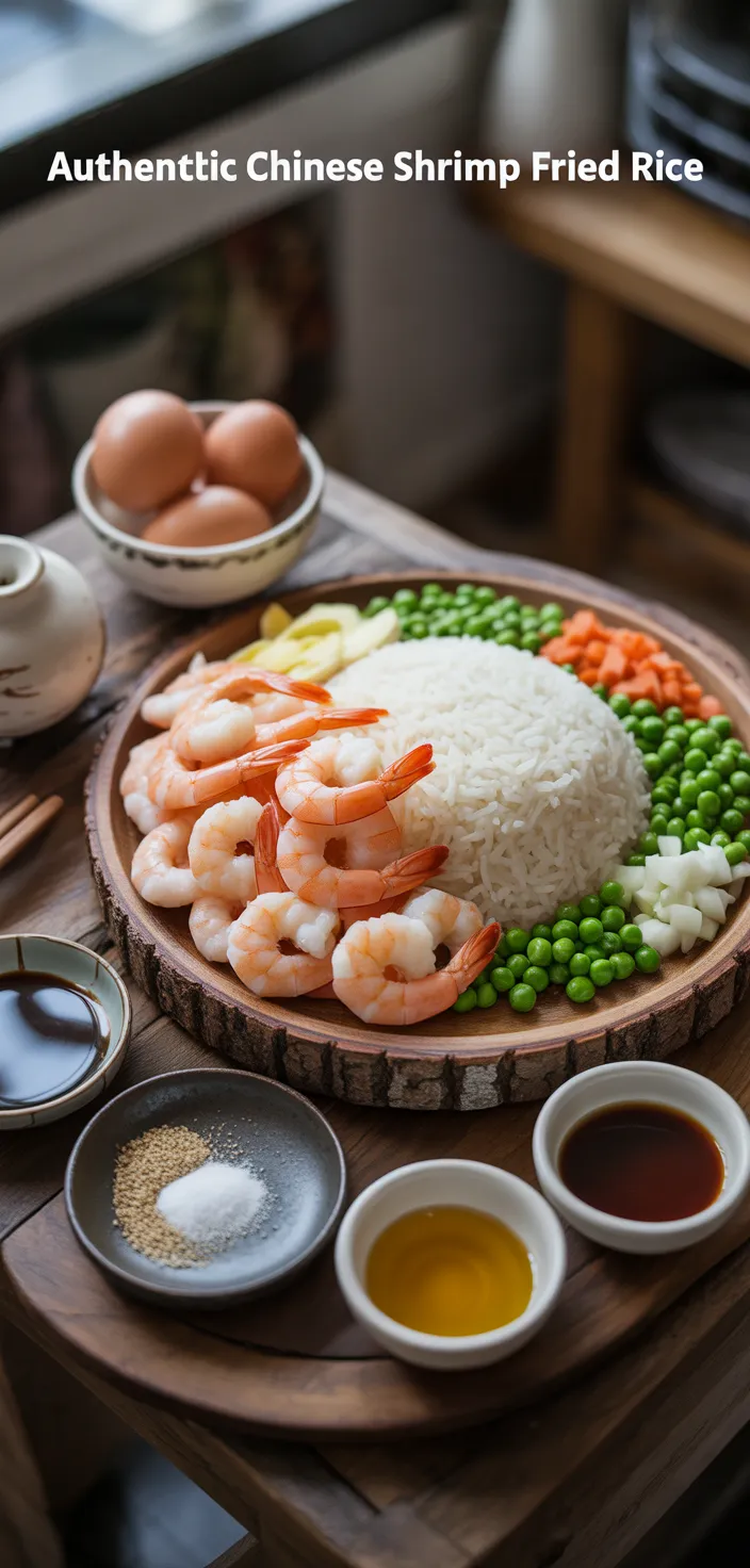 Ingredients photo for Authentic Chinese Shrimp Fried Rice Recipe