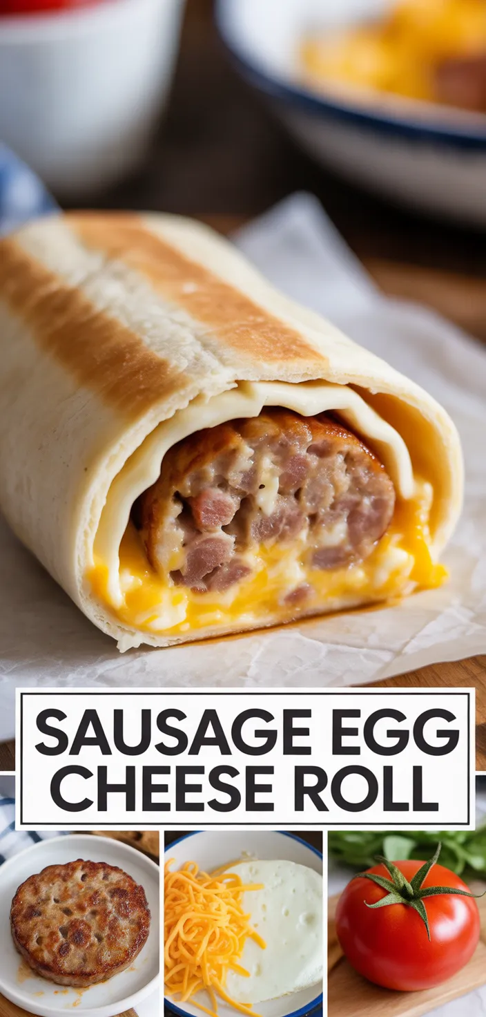 A photo of Sausage Egg And Cheese Breakfast Roll Recipe