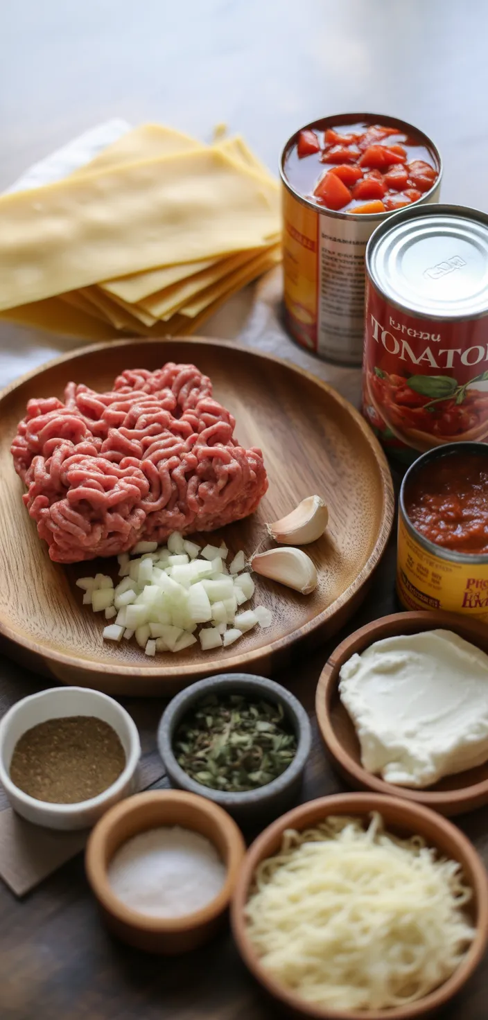 Ingredients photo for Easy Lasagna Soup Recipe