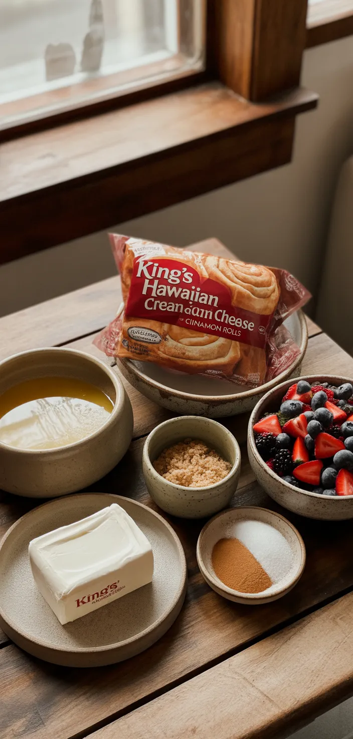 Ingredients photo for Kings Hawaiian Cream Cheese Cinnamon Rolls Recipe