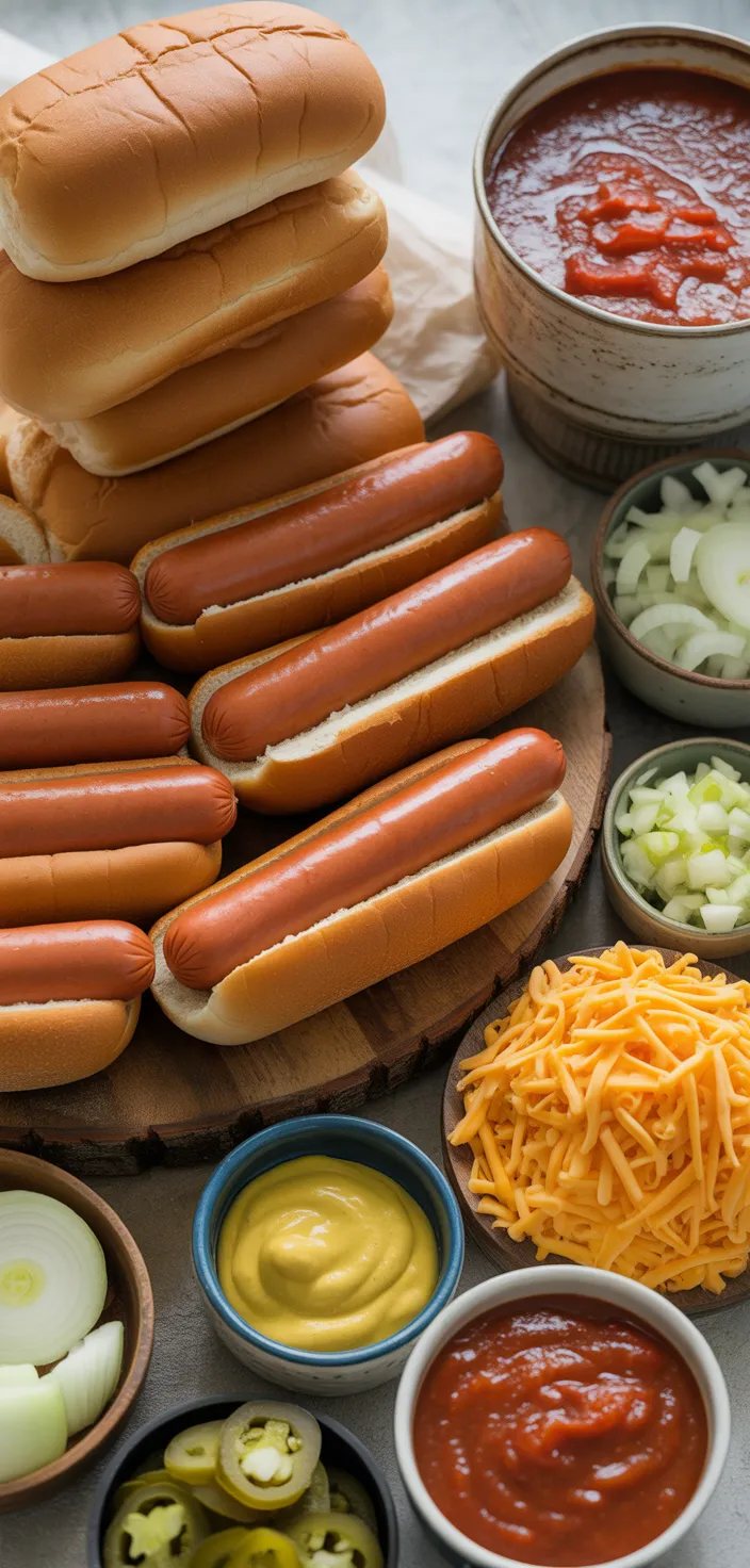 Ingredients photo for Oven Baked Hot Dogs Recipe
