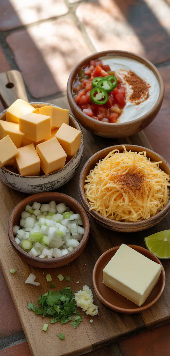 Ingredients photo for Restaurant Style Mexican Cheese Dip Recipe