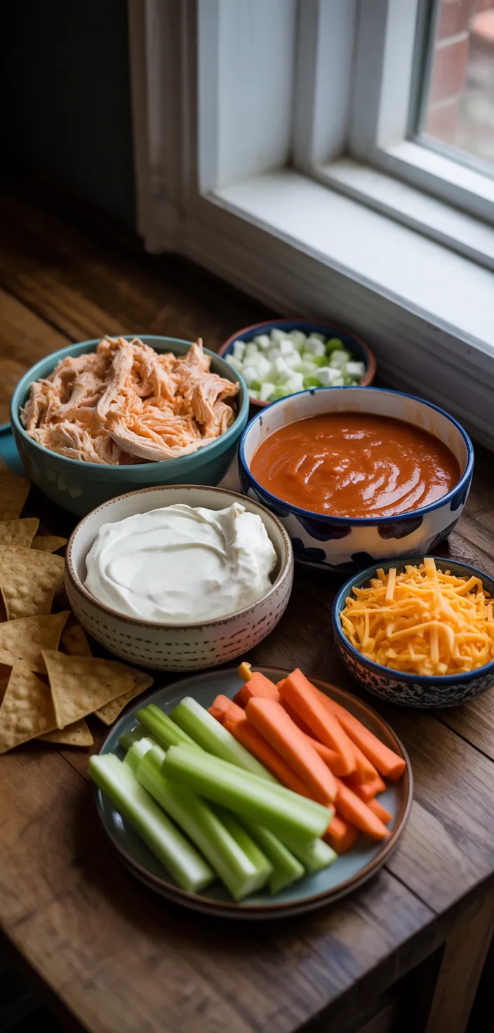 Ingredients photo for Buffalo Chicken Dip In A Crock Pot Recipe
