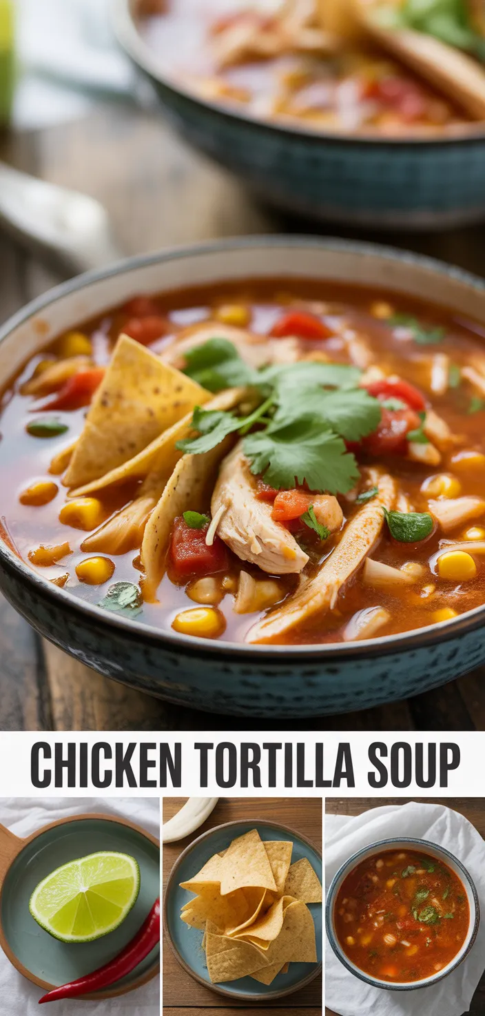 A photo of Authentic Mexican Chicken Tortilla Soup Recipe (Easy!)