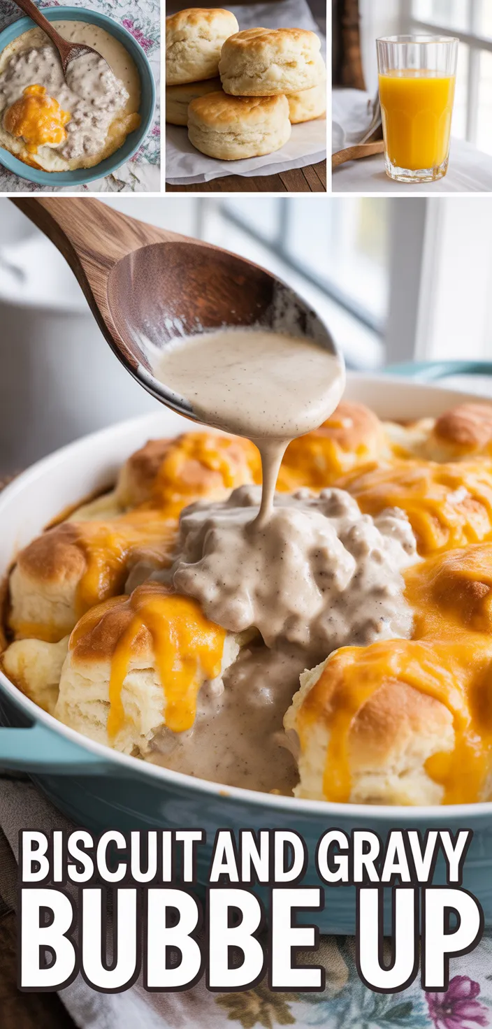 A photo of Biscuit And Gravy Bubble Up Recipe