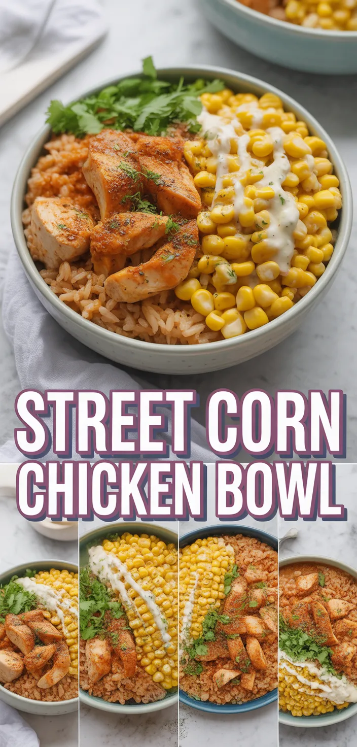 A photo of Street Corn Chicken Rice Bowl – Easy & Flavorful Summer Dinner Recipe