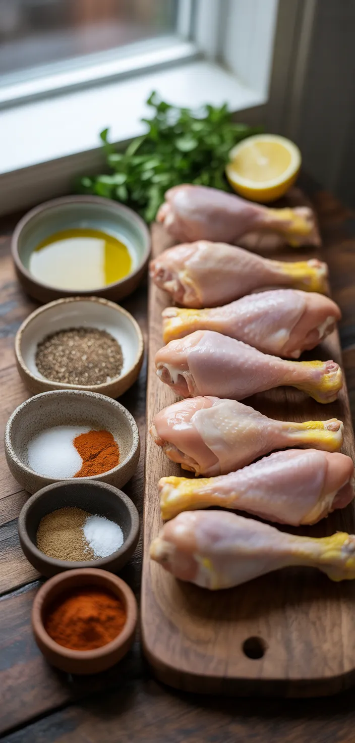 Ingredients photo for Crispy Baked Chicken Legs Drumsticks Recipe