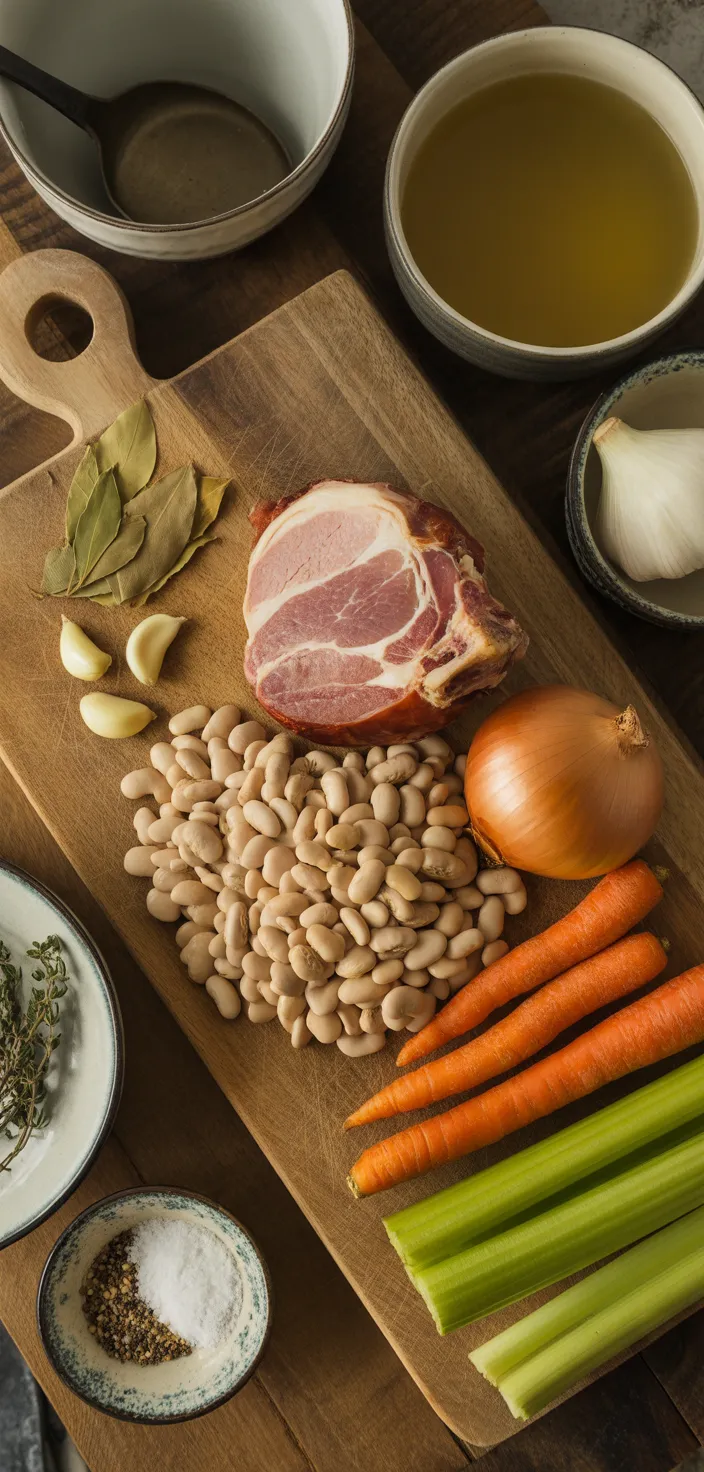 Ingredients photo for Crock Pot Ham And Bean Soup Recipe