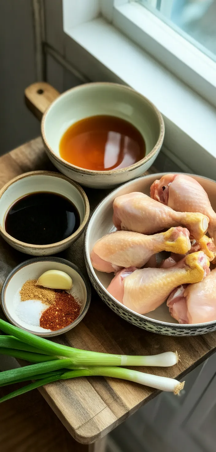 Ingredients photo for Honey Soy Baked Chicken Drumsticks Recipe