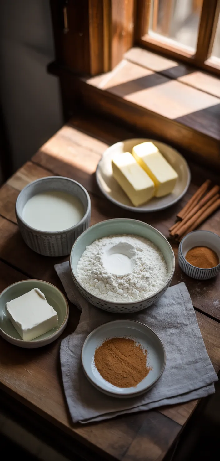 Ingredients photo for Old Fashioned Cinnamon Rolls Recipe (Soft & Gooey)