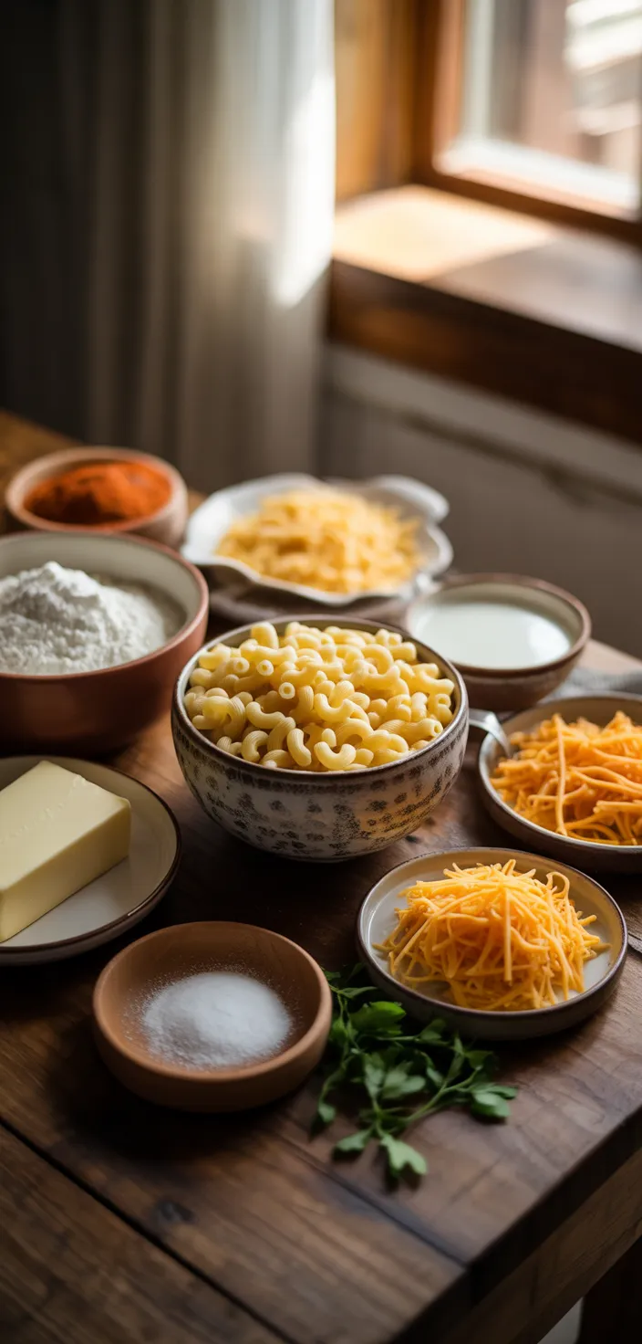 Ingredients photo for Smoked Gouda & Cheddar Mac N Cheese Recipe