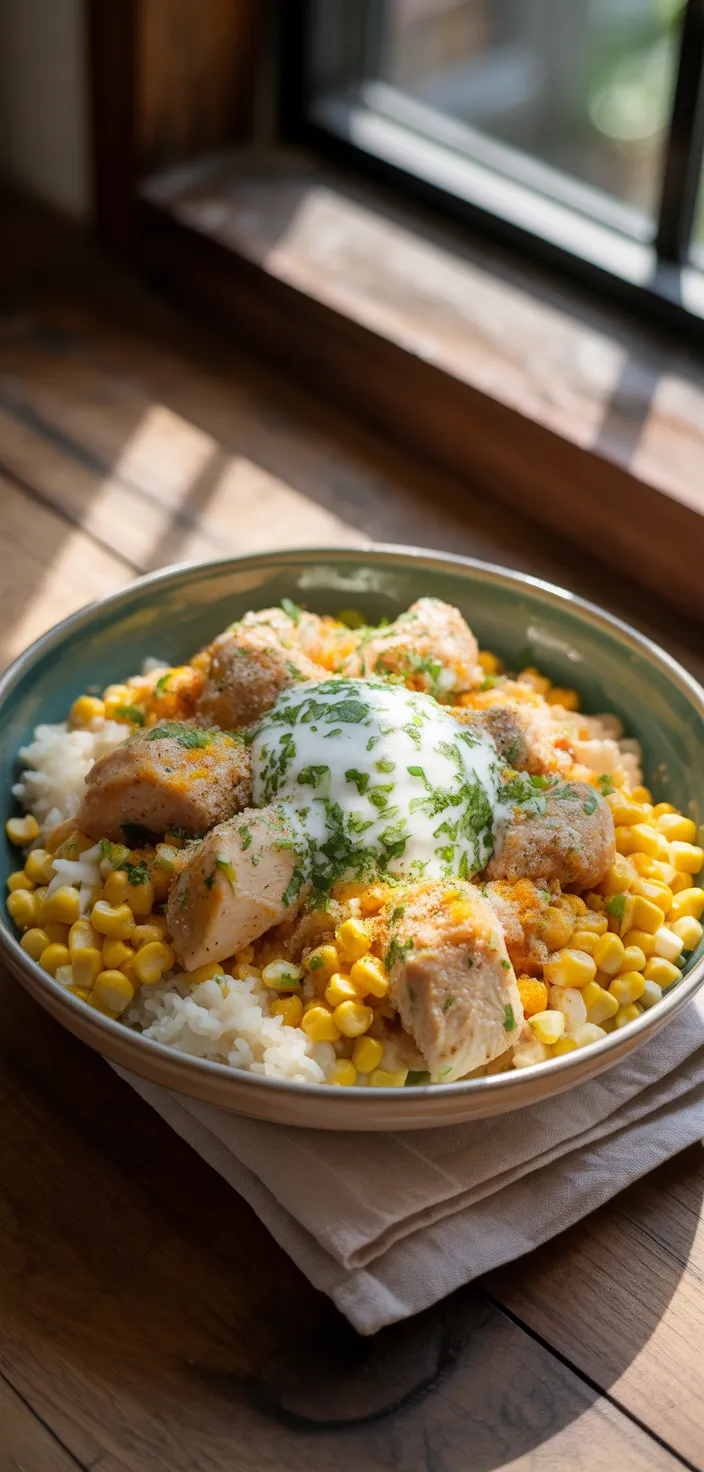 Ingredients photo for Street Corn Chicken Rice Bowl – Easy & Flavorful Summer Dinner Recipe