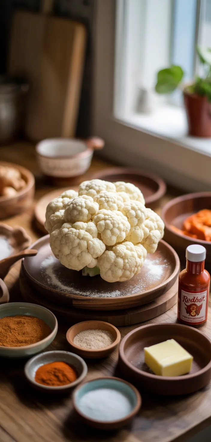 Ingredients photo for The BEST Air Fryer Buffalo Cauliflower Recipe