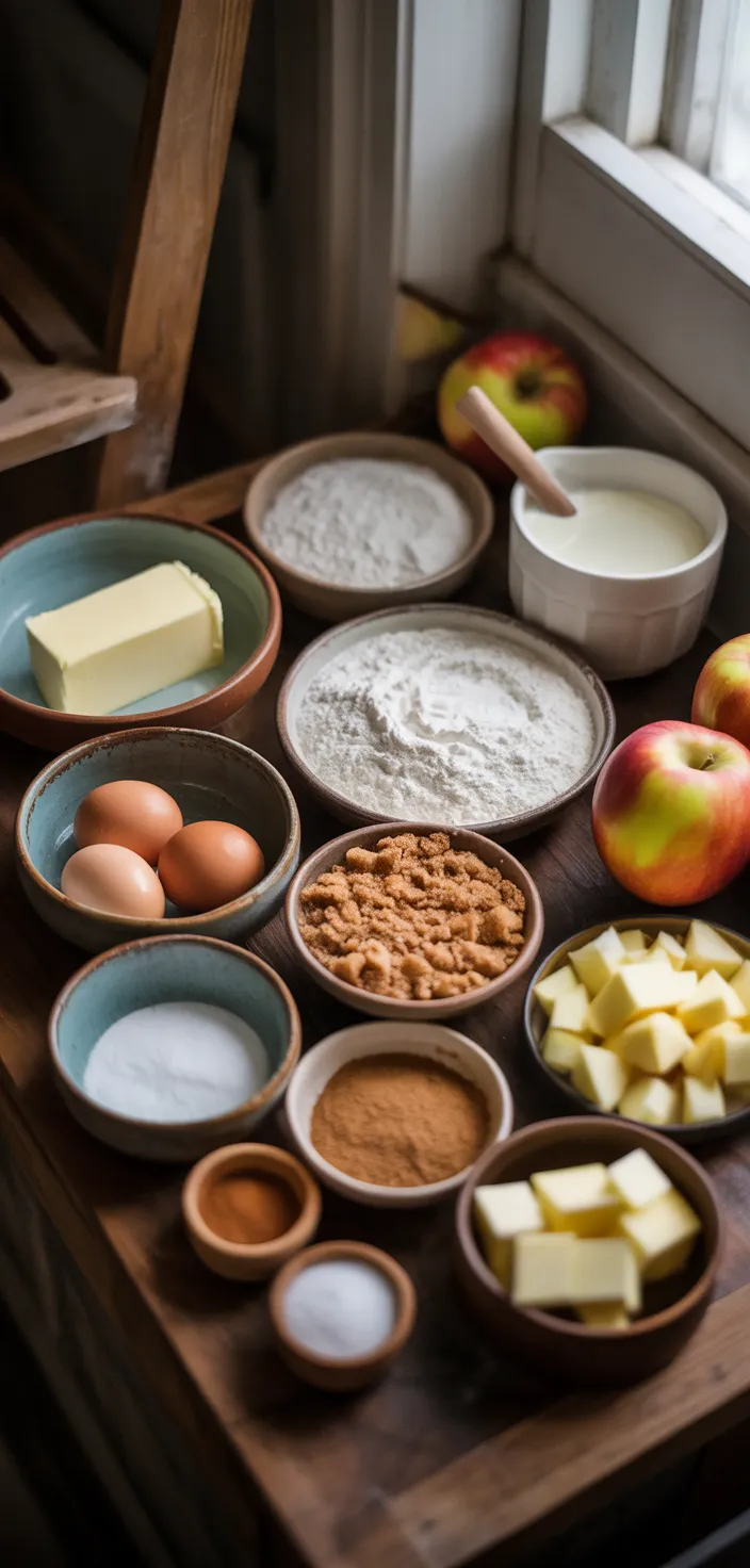 Ingredients photo for Apple Coffee Cake With Cinnamon Brown Sugar Crumb Recipe