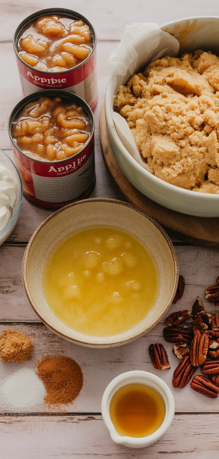 Ingredients photo for Apple Dump Cake (Crockpot) Recipe