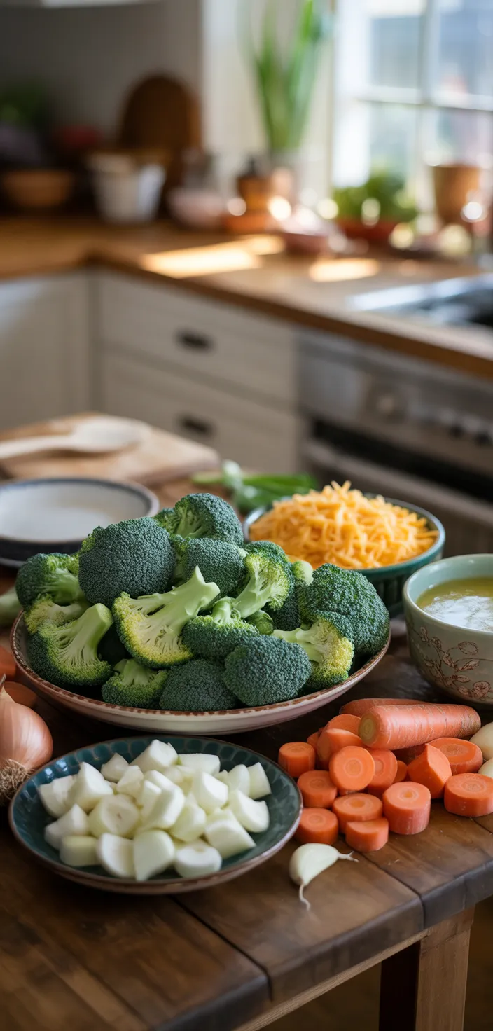 Ingredients photo for Broccoli Cheddar Soup Recipe