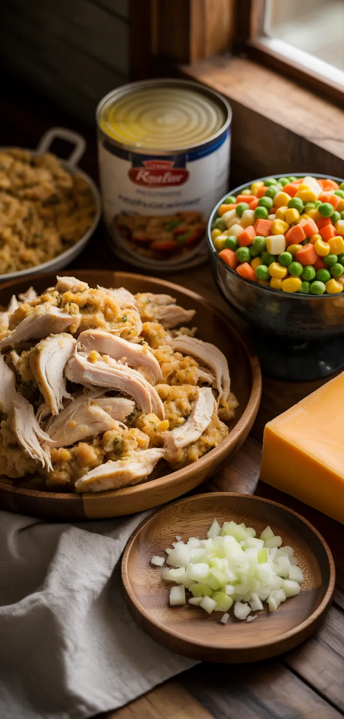 Ingredients photo for CHICKEN AND STUFFING CASSEROLE Recipe