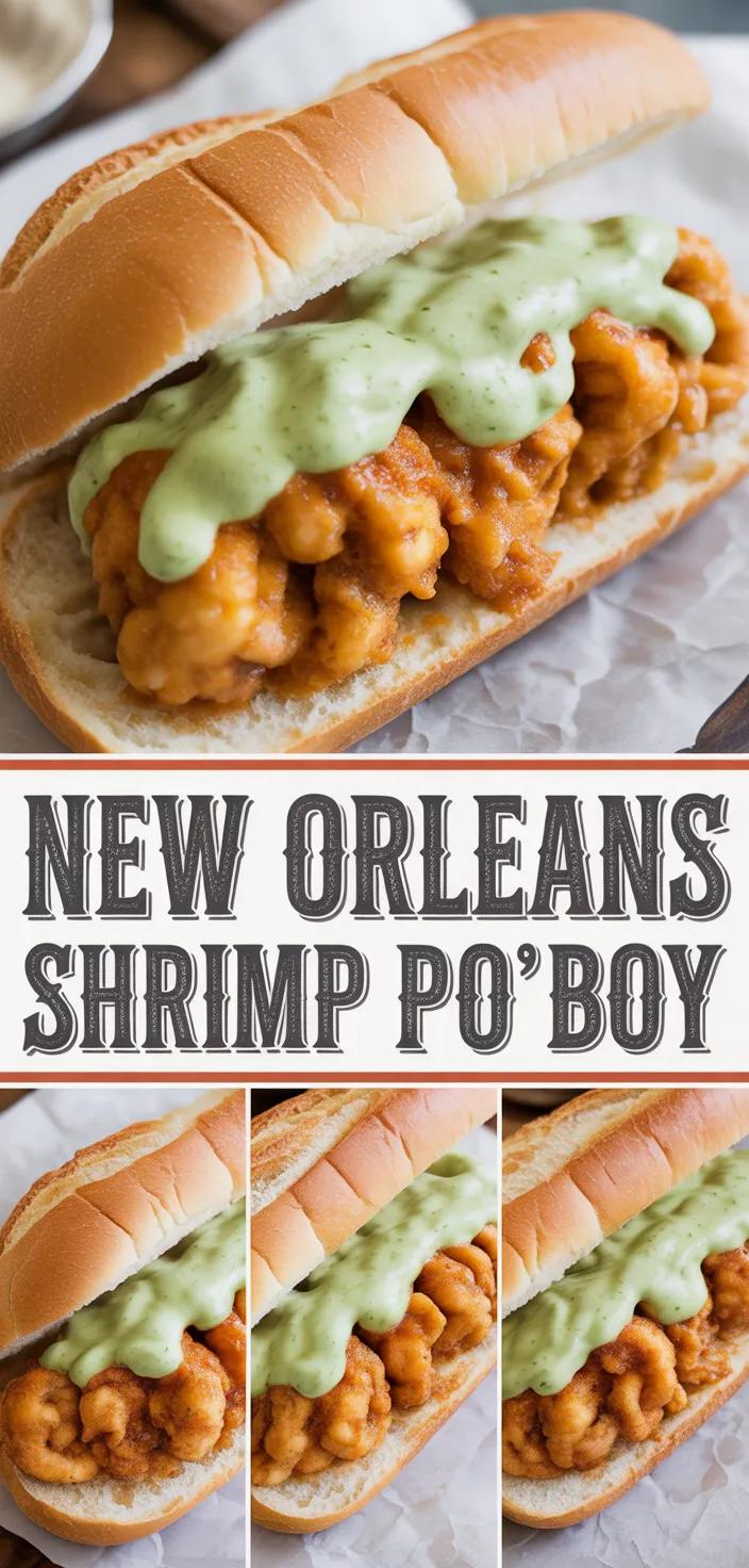 A photo of Authentic New Orleans Shrimp Po' Boy With Creole Remoulade Sauce Recipe