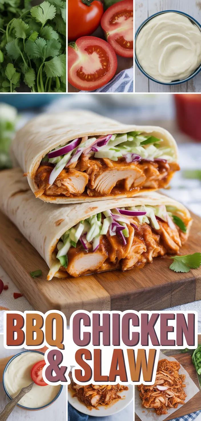 A photo of BBQ Chicken Wraps (+ Homemade Coleslaw!) Recipe