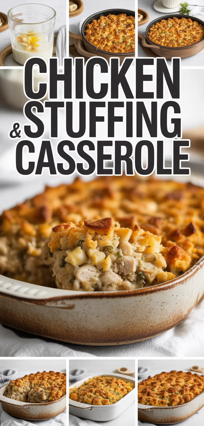 A photo of CHICKEN AND STUFFING CASSEROLE Recipe