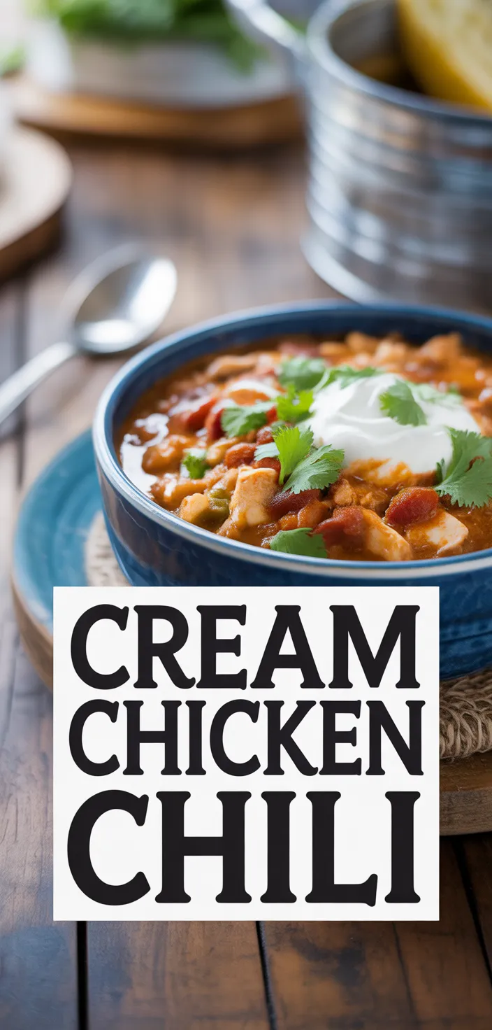 A photo of Crock Pot Cream Cheese Chicken Chili Recipe