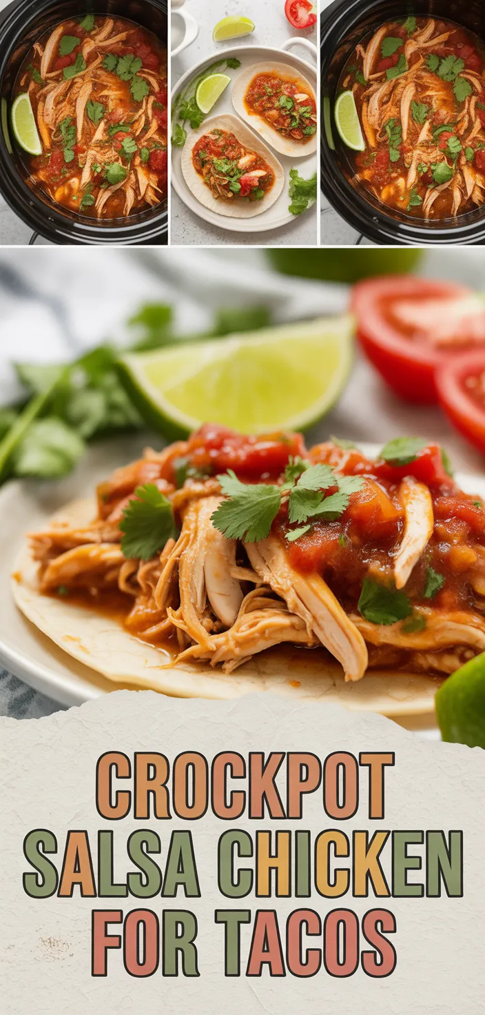 A photo of Crockpot Salsa Chicken For Tacos Recipe