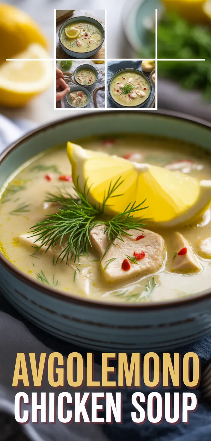 A photo of Greek Lemon Chicken Rice Soup (Avgolemono) Recipe