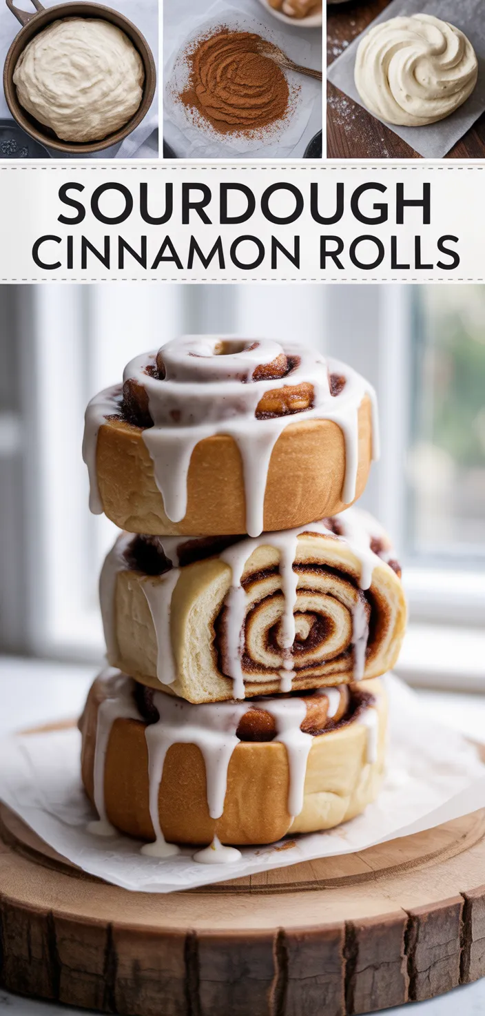 A photo of Overnight Sourdough Cinnamon Rolls With A Vanilla Buttercream Icing! Recipe