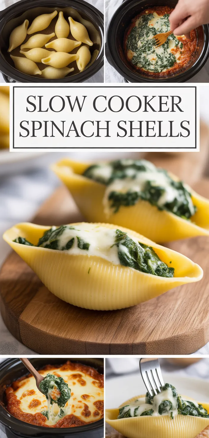 A photo of Slow Cooker Stuffed Shells With Spinach Recipe