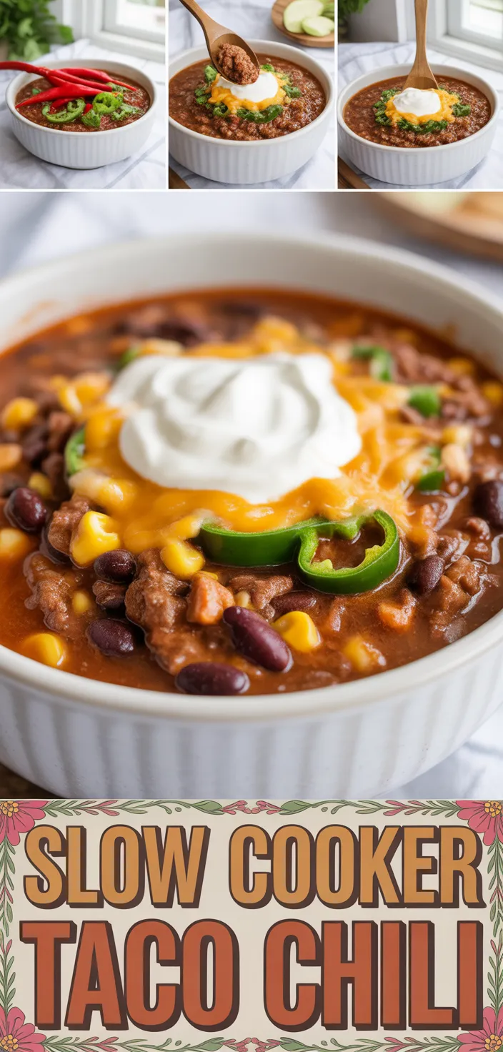 A photo of Slow Cooker Taco Chili Recipe