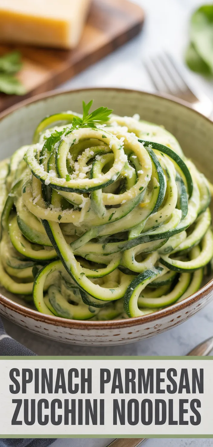 A photo of Spinach Parmesan Zucchini Noodles Recipe