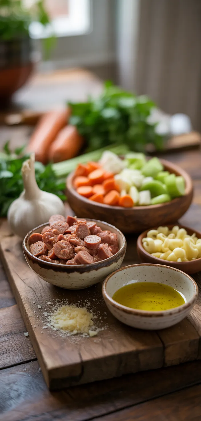 Ingredients photo for Creamy Italian Sausage Ditalini Soup With Parmesan Recipe