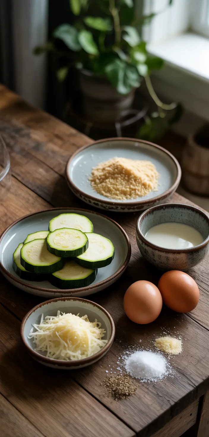 Ingredients photo for Crispy Pan Fried Zucchini Recipe