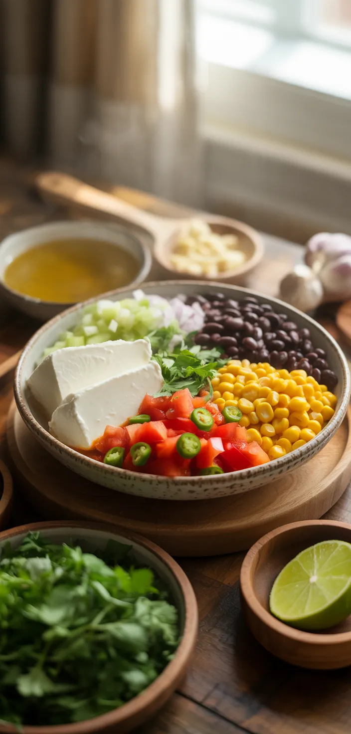 Ingredients photo for Crock Pot Cream Cheese Chicken Chili Recipe