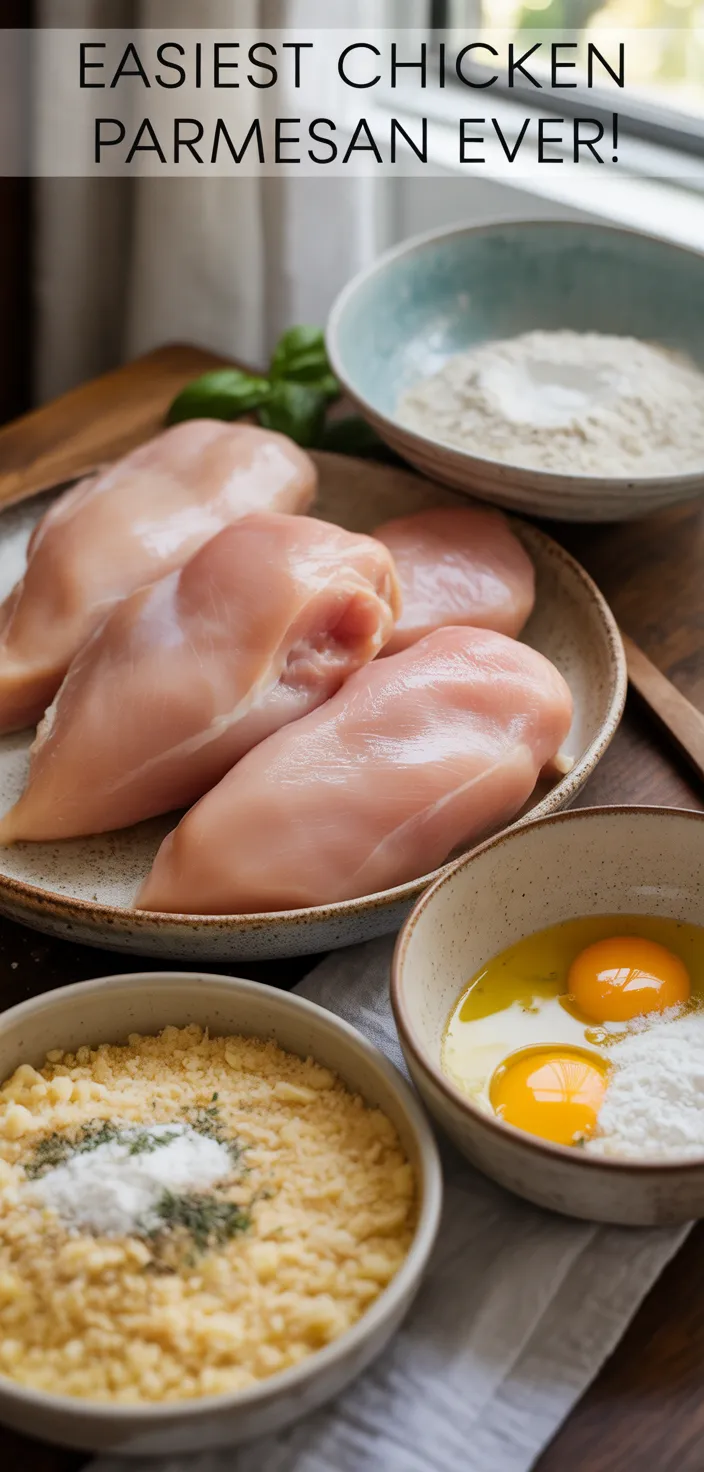 Ingredients photo for Easiest Chicken Parmesan Ever! Recipe