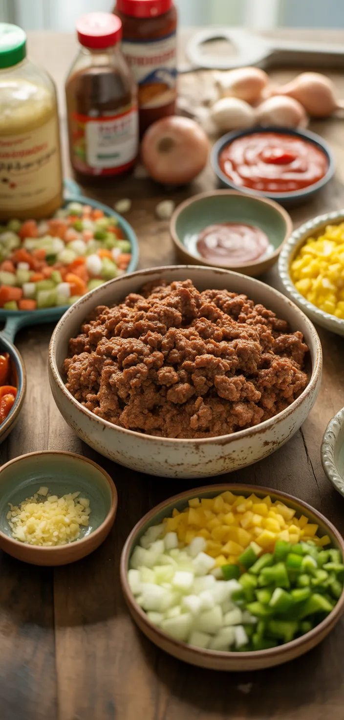Ingredients photo for Easy Sloppy Joe Pot Pie Recipe