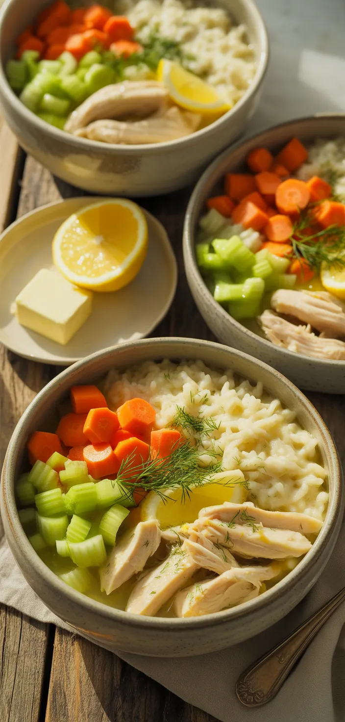 Ingredients photo for Greek Lemon Chicken Rice Soup (Avgolemono) Recipe