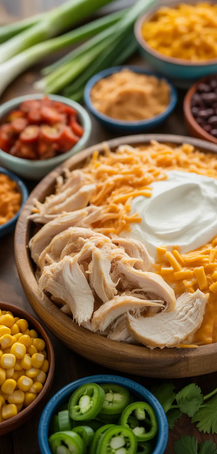 Ingredients photo for Slow Cooker Chicken Nacho Dip Recipe