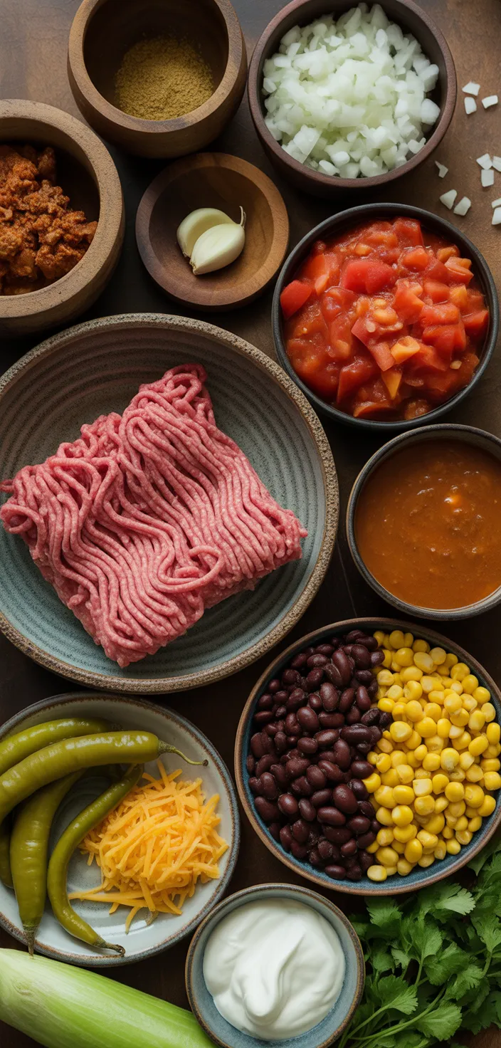 Ingredients photo for Slow Cooker Taco Chili Recipe